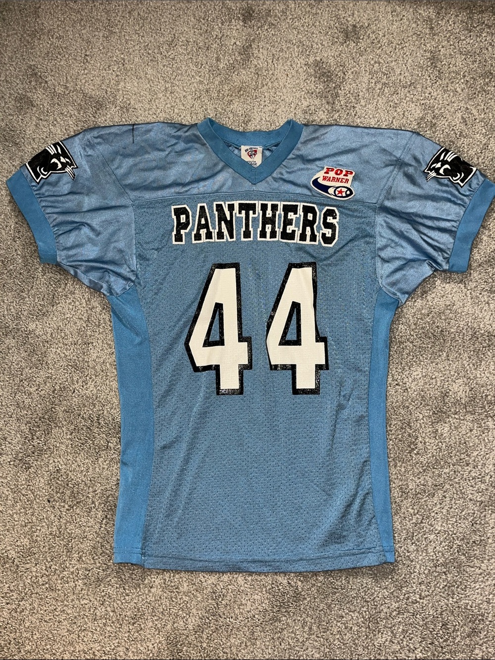 Boys Youth Carolina Panthers Logo Authentic Football Jersey L Light Blue